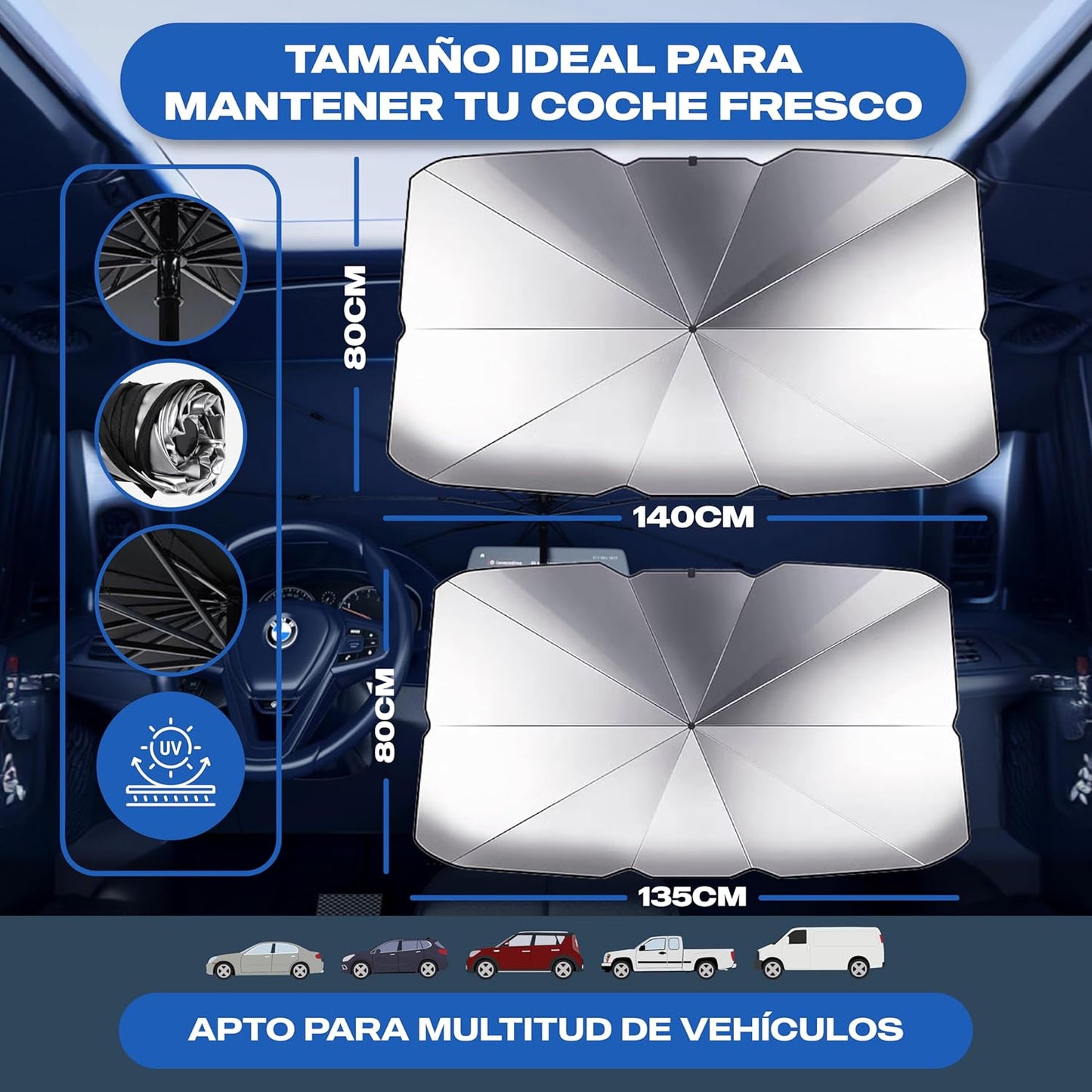 ShieldGuard: Parasol para parabrisas de Automoviles