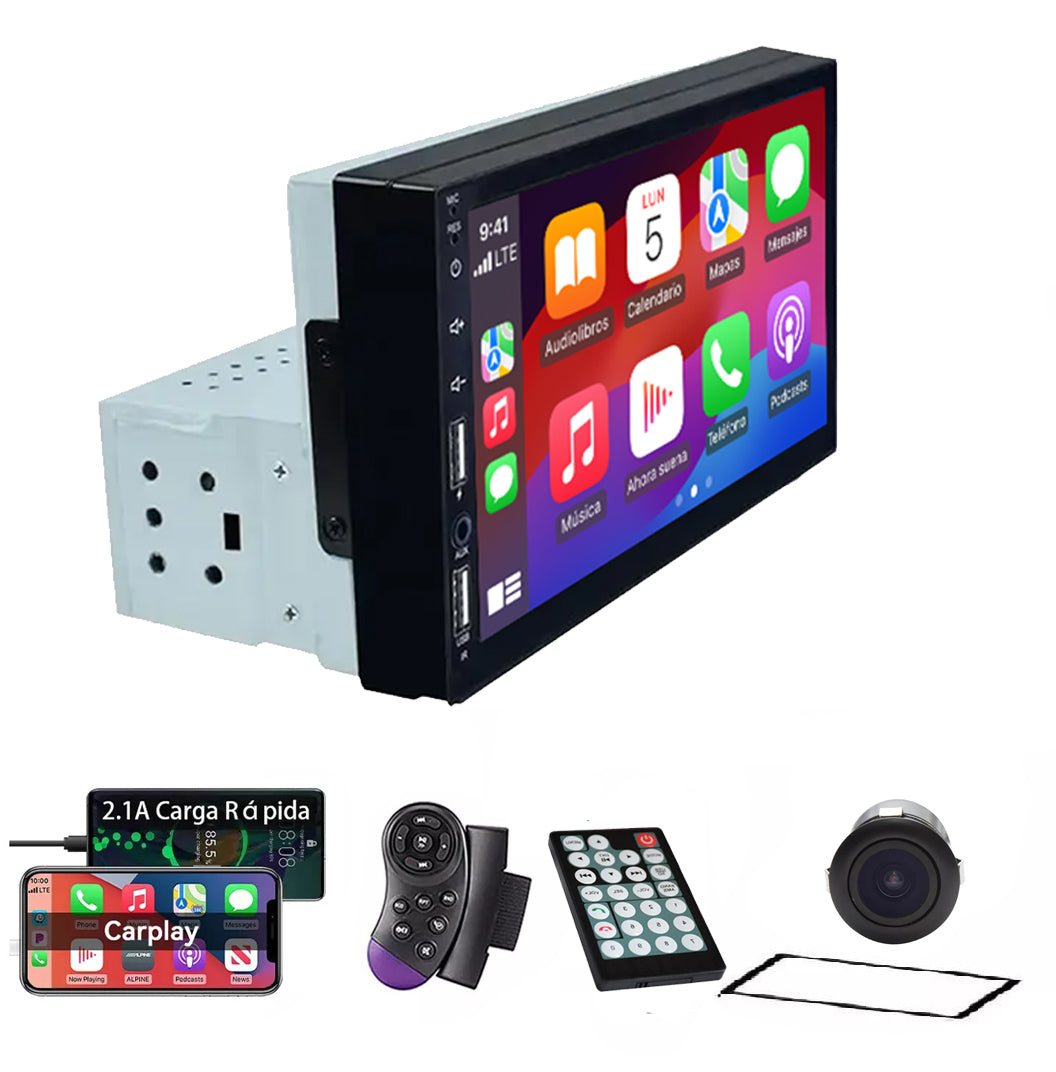 CO-ONLINE™️ REPRODUCTOR 7 IN DE RADIO 1 DIN CON CARPLAY Y ANDROID AUTO PARA AUTOMÓVIL MP5