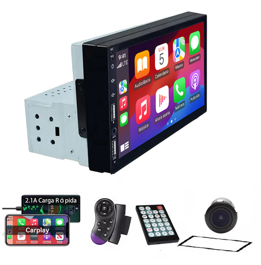 CO-ONLINE™️ REPRODUCTOR 7 IN DE RADIO 1 DIN CON CARPLAY Y ANDROID AUTO PARA AUTOMÓVIL MP5
